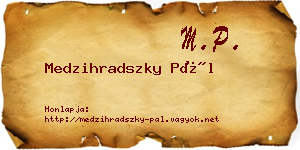 Medzihradszky Pál névjegykártya